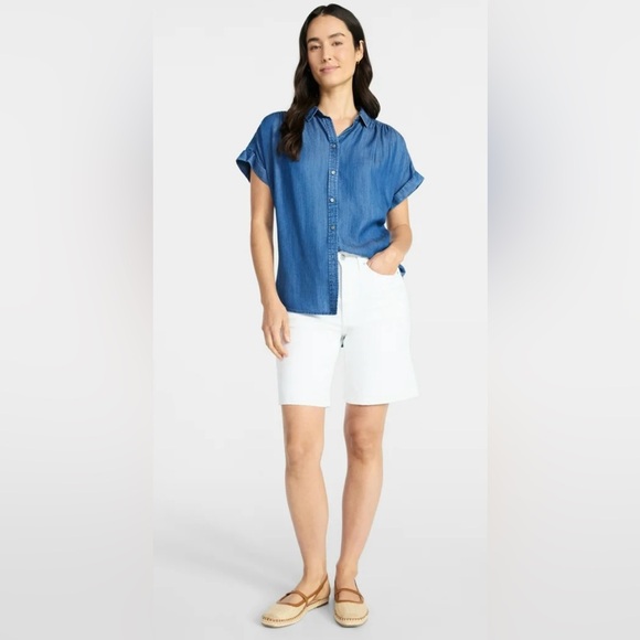 NWT Time and Tru Blue Denim Button-Down Shirt - Picture 3 of 8